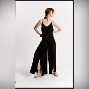 Molly Bracken split-front wide leg pants